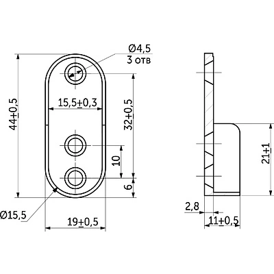 Держатель трубы овальной, никель AKS - фото 2