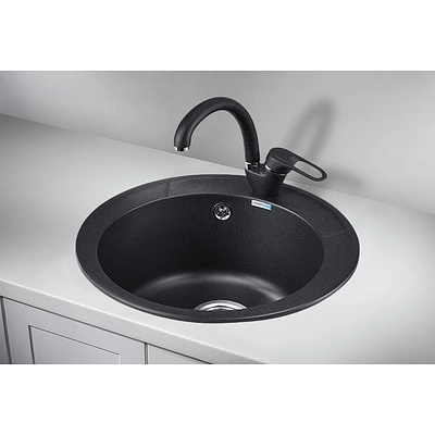 Мойка кварцевая, круглая, ST-4802, D 480, черный, Granula - фото 3