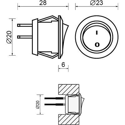 Выключатель механический, врезной, белый, AKS - фото 2