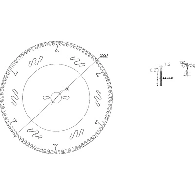 Диск пильный основной 300x3,2х2,2x30мм Т96 AKS - фото 2