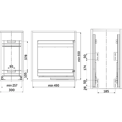 Выдвижная корзина-карго 300 NORWIG крепл.нижнее, хром AKS - фото 2