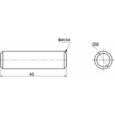 Шкант деревянный 8*40 (уп/50шт) AKS - фото 2