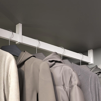 Держатель штанги гардеробной прямоуг. FAME/1 концевой, белый AKS - фото 4