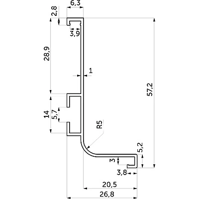Профиль алюм. GOLA L-образный, 5.5м, черный AKS - фото 2