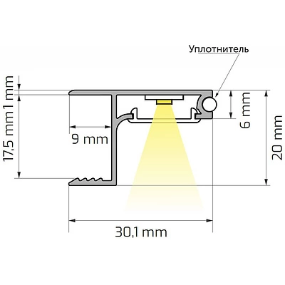Уплотнитель для торцевого профиля CAPELLA, (1 упак = 2 м.п.), AKS - фото 2