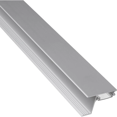 Профиль алюминиевый накладной/торцевой SKYLINE, с прозрачным экраном, без уплотнителя, 2м, алюминий, HLT - фото 1