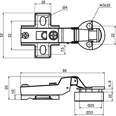 Петля д/стекла полунакладная с пружиной h0 slide-on GRIDLI (круглая заглушка хром) - фото 2