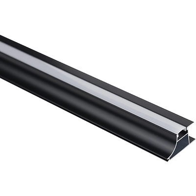 Профиль алюминиевый накладной/торцевой AVIOR, с экраном, цвет черный, 3м, AKS - фото 1