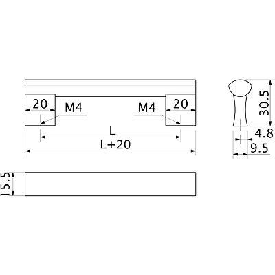 Ручка меб. скоба алюм. WPY 311 128 алюминий AKS - фото 3