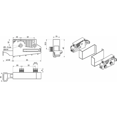 Навес кухонный регулируемый ABS на втулках левый+правый + серые заглушки PRIME by AKS - фото 2