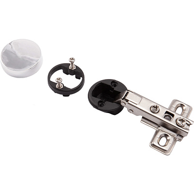 Петля д/стекла накладная с пружиной h0 slide-on AKS (овальная заглушка хром) - фото 1