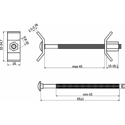 Стяжка для столешниц L- 65 (уп/2шт) AKS - фото 2