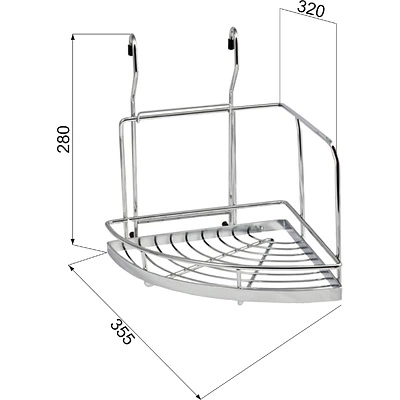 Корзина на трубу d16 угловая одинарная большая CWJ201 хром AKS - фото 2