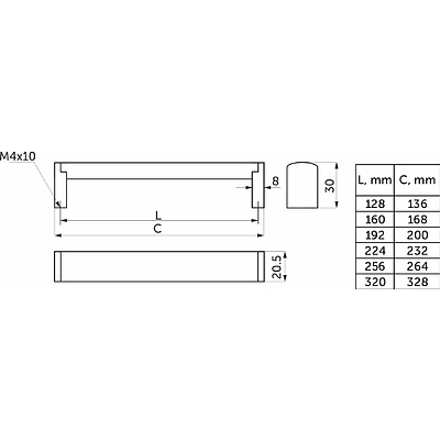 Ручка меб. скоба мет. А120 160 инокс AKS - фото 2