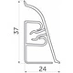 Плинтус ПВХ к столешнику LK алюминий (43) EL-MECH-PLAST (1шт=3м.п.) - фото 3