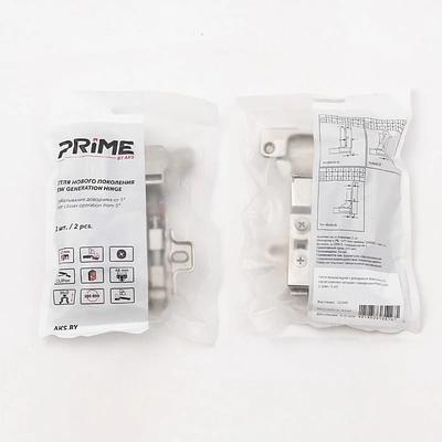 Петля полунакладная с доводчиком 48мм h2 clip-on PRIME by AKS (саморезы, заглушки) (упак. = 2 шт.) - фото 5