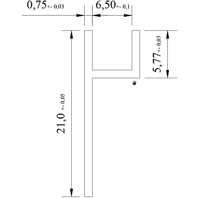 Планка-плинтус 6 черная матовая (L=3.0) AKS - фото 2