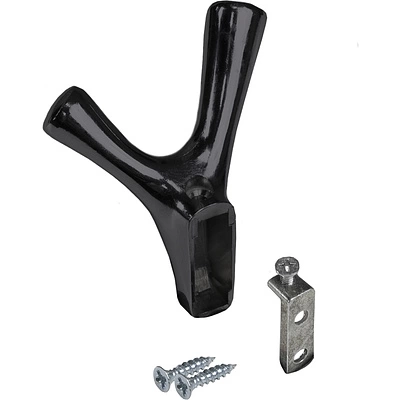 Крючок меб. двухрожковый мет. OMEGA черный матовый AKS - фото 6