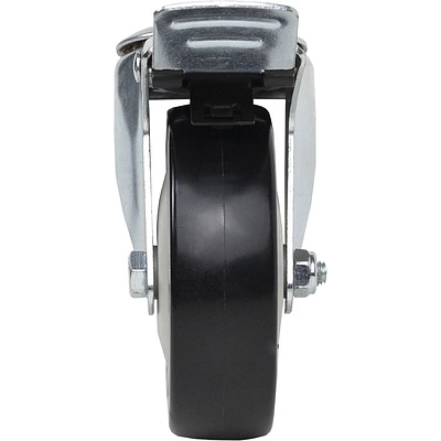 Колесо меб. d100 h130 под винт М12 c рез.ободом с торм., серый/черный AKS - фото 4