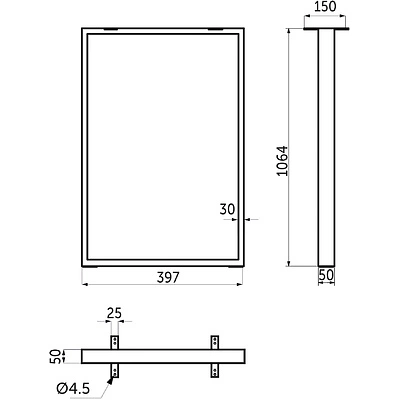 Подстолье THOR h1064 L-395, черный AKS - фото 4