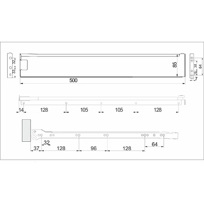 Система ящиков Металбокс AKS L-500 белый H=86 левая+правая - фото 2