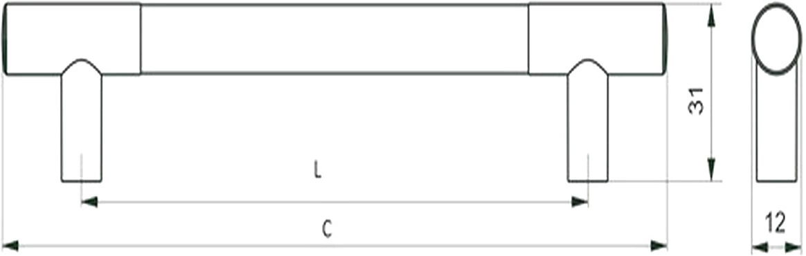 Ручка меб. скоба пластик. PS15/C15 128 хром+металлик AKS - фото 2