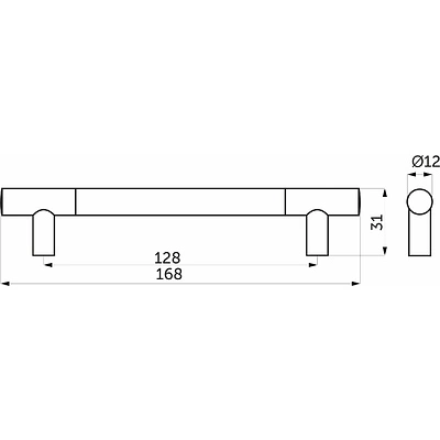 Ручка меб. скоба пластик. PS15/C15 128 хром+металлик AKS - фото 2