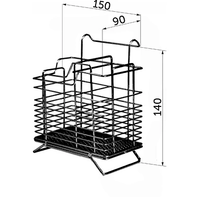 Корзина на трубу d16 для столовых приборов CWJ301 черный AKS - фото 2