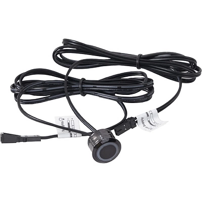 Выключатель сенсорный, с диммированием, врезной, 12V/24V, 60W/100W, синяя подсветка, цвет черный, с коннекторами, AKS - фото 1