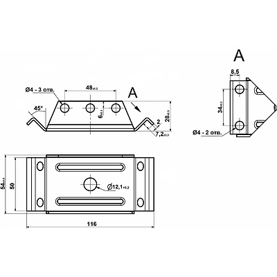 Стяжка для столов ВN белый цинк AKS - фото 2
