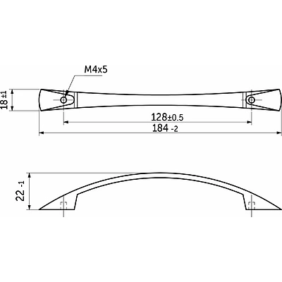 Ручка меб. скоба мет. UN90 128 хром общая длина 184 - фото 2