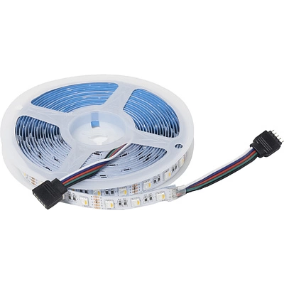 Лента светодиодная RGBW - 10W/m, 12V, 12мм, 5050, 60 д/м, IP20, цветная + теплый белый - 5м, AKS - фото 1