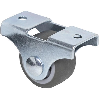 Ролик меб. с рез.ободом d25 h28 прямоходящий, серый AKS тип 2 - фото 1