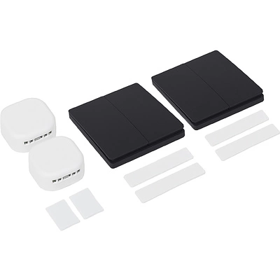 Выключатель кинетический, с реле, проходной, 2 клавиши, черный, AKS - фото 3