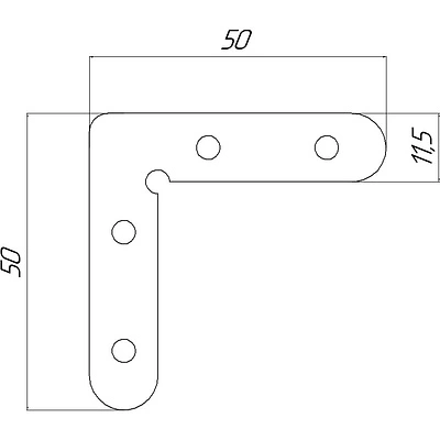 Соединительный угол для ал. профиля, 50х50х11,5мм, GLS - фото 2