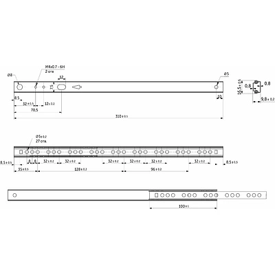 Направляющая шариковая L-310 h=17 AKS A - фото 2