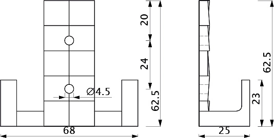 Крючок меб. двухрожковый мет. TETRIS старое золото AKS - фото 2