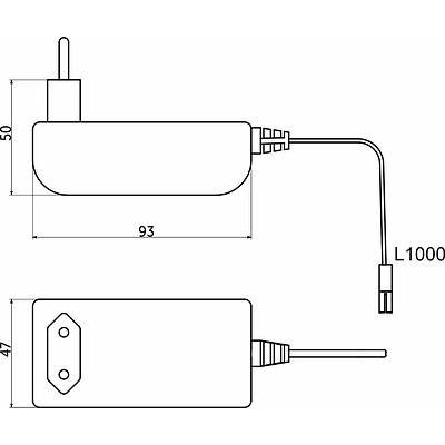 Блок питания Wall 24W/12V розеточный с миниконнектором, AKS - фото 2