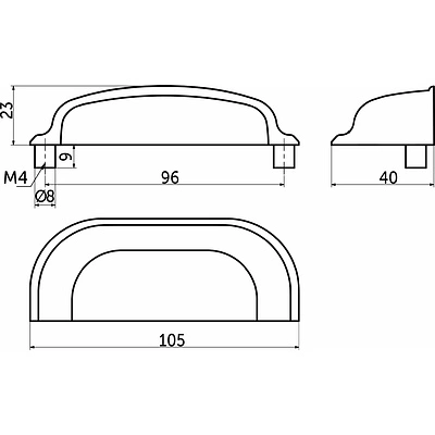 Ручка меб. скоба мет. PRIMA 96 брашированное золото, AKS - фото 2