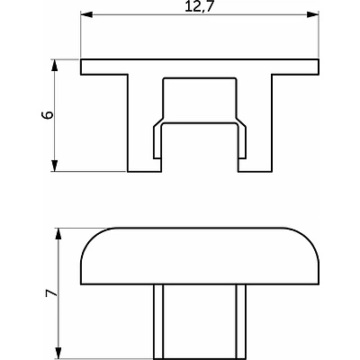 Заглушка к алюминиевому профилю NAVI-0806A, цвет белый, AKS - фото 2
