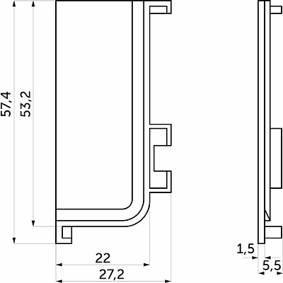 Комплект заглушек металлич. внутр. к профилю Gola, L-образных (левая+правая) черный AKS - фото 2