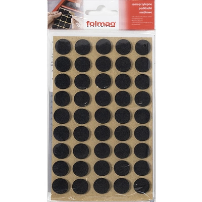 Подкладка самоприлипающая фетровая d15мм (1лист-45шт) черная Folmag - фото 1