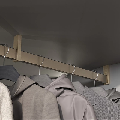 Штанга гардеробная прямоуг. FAME L-1000 с демпфером, латунь браш AKS - фото 3