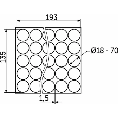 Заглушка самоприлипающая к эксцентрику белый шагрень (02) AKS (лист-70шт.) - фото 2