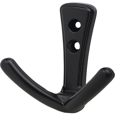 Крючок меб. двухрожковый мет. RUNA черный матовый AKS - фото 1