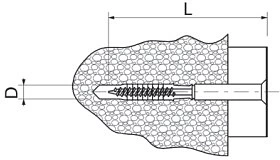 Дюбель-гвоздь быстрого монтажа 6*40 (потай) (уп/200шт) РБ - фото 2