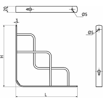 Полкодержатель мет. QUADRO 150*150*20*3, белый AKS - фото 3