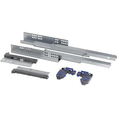 Направляющая скрытого монтажа L-500 push to open ДСП до19mm с замками PRIME by AKS 3D полное выдвижение - фото 3