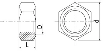 Гайка шестигранная М6 белый цинк (1кг=490шт) AKS - фото 2