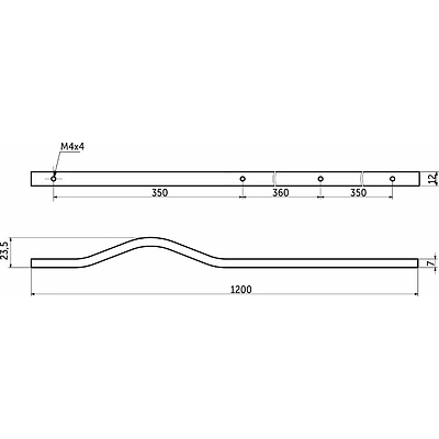 Ручка меб. скоба алюм. MELISA 1060/1200 черный матовый, AKS - фото 2